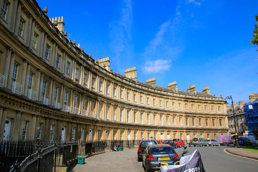 The Royal Crescent in Bath, England. 
